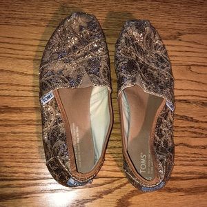 Toms gold shoes
